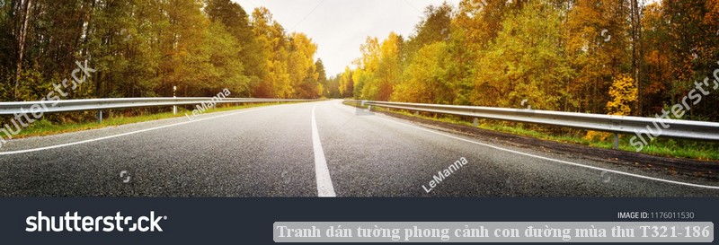 Tranh dán tường phong cảnh con đường mùa thu T321-186